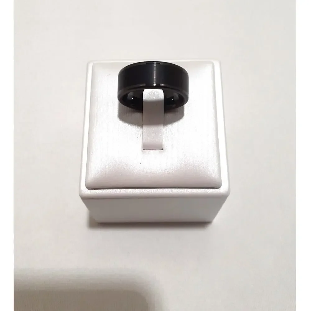 Tungsten Carbide Ring Black Brushed and Polished Finish Size 7.5